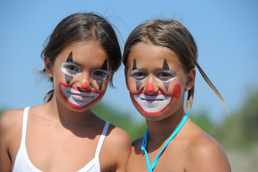 Girls made up by the face painting service