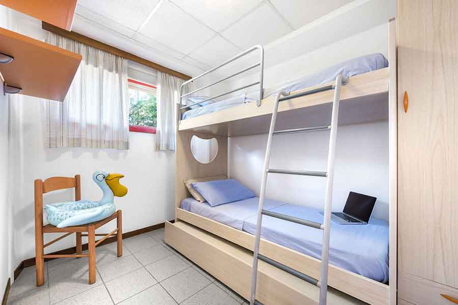 Triple bedroom with single bunk beds