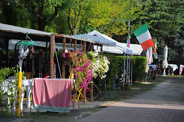 Camper or Caravan pitch delimited by hedges